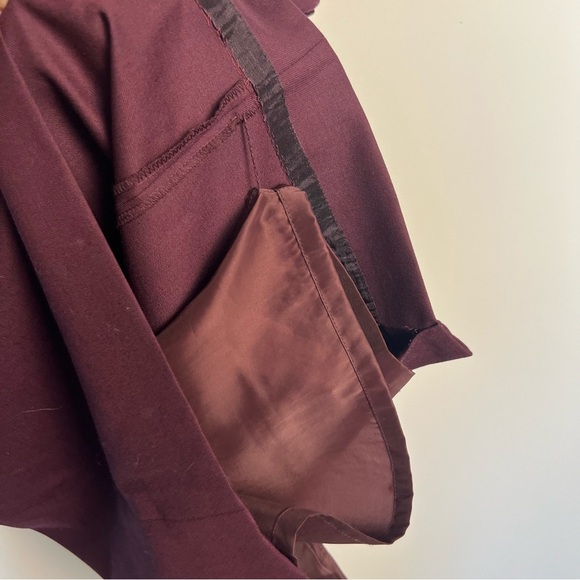 ⚪️ 🐑 J Crew / wool v neck midi dress burgundy wine 00 - Picture 6 of 11